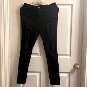 Women's Hight Waisted Stretch Ripped Skinny Jeans